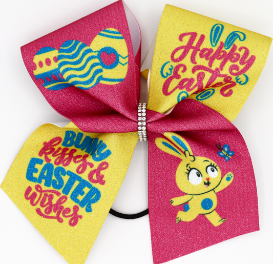 Easter Pink & Yellow Hair Bow