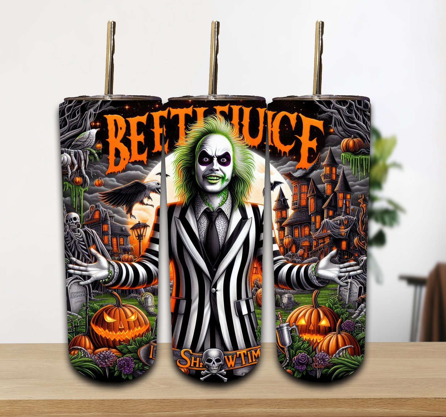 Halloween Beetlejuice Tumbler