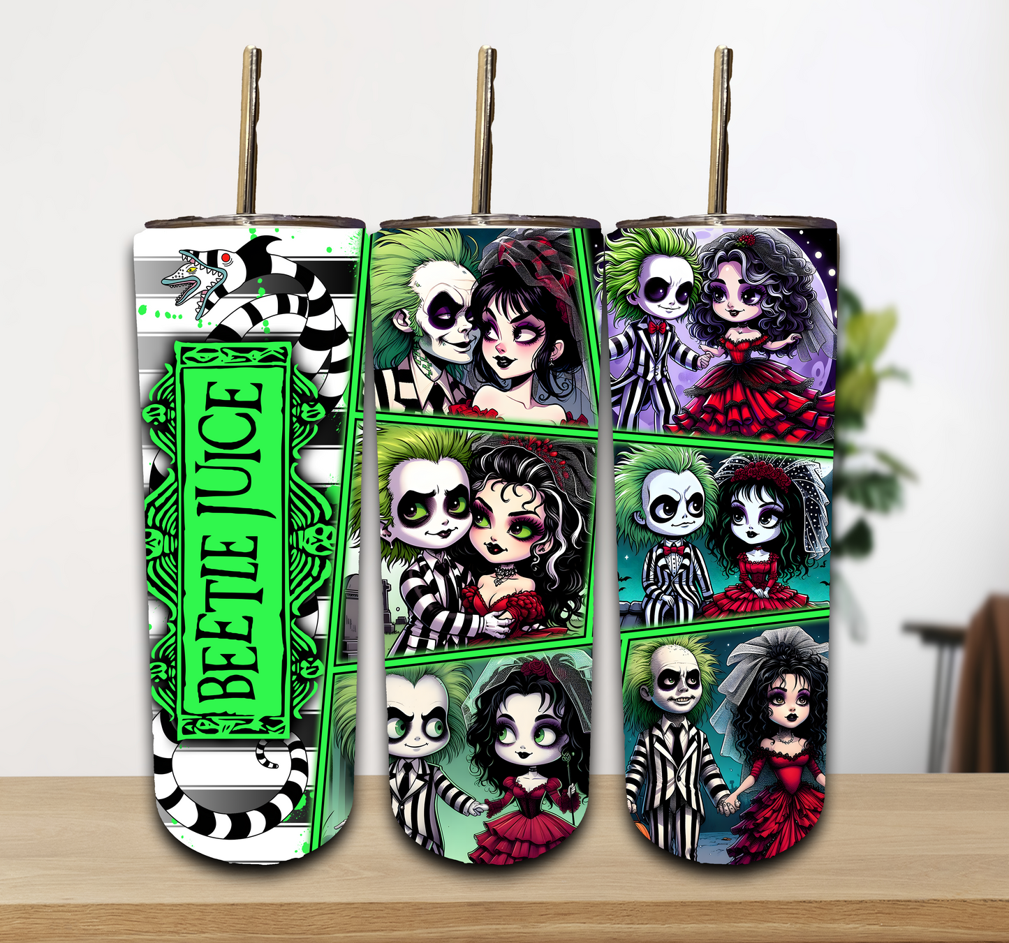 Halloween Beetlejuice Tumbler