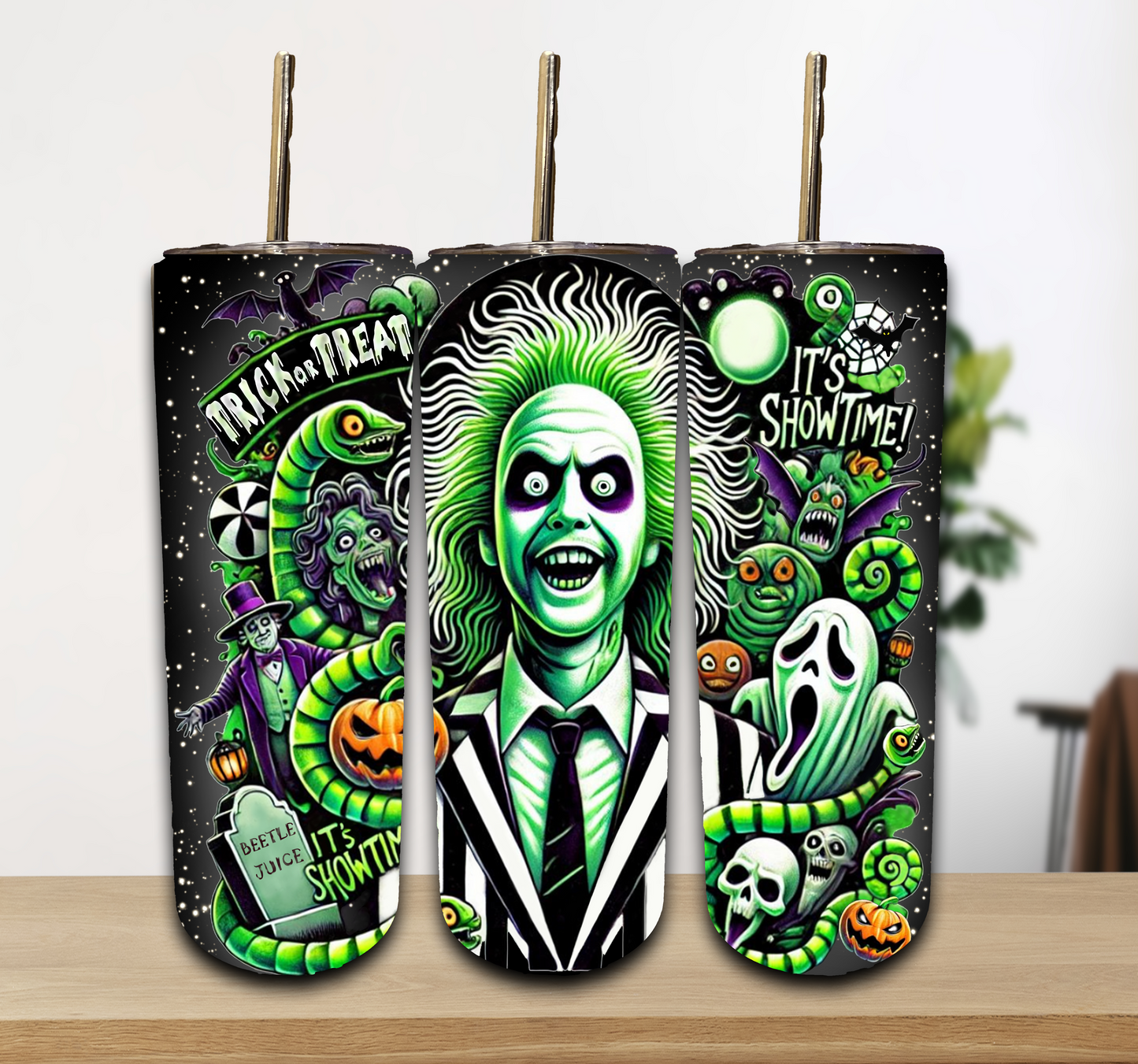 Halloween Beetlejuice Tumbler