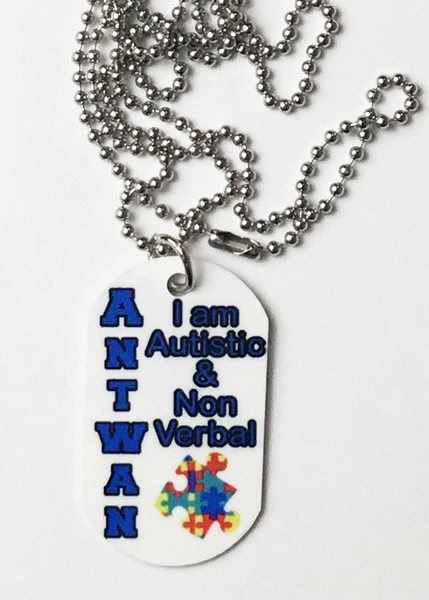 Autism Awareness Dog Tag Necklace