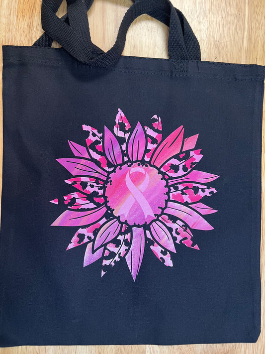 Breast Cancer Awareness Flower Tote bag
