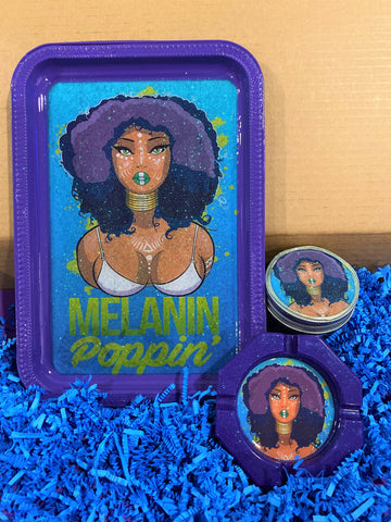 Melanin Poppin Rolling Tray Set