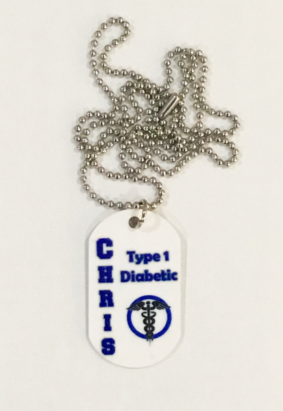 Diabetes Awareness Dog Tag Necklace
