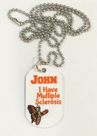 Multiple Sclerosis Awareness Dog Tag Necklace