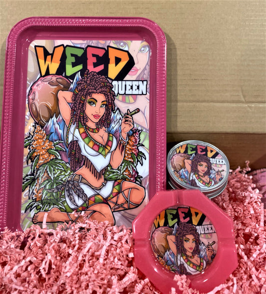 Weed Queen Rolling Tray Set